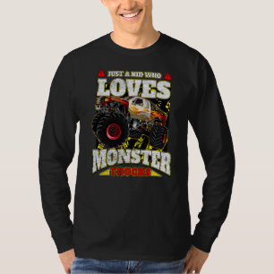 Camiseta Só Uma Criança Que Adora Caminhões Monstros