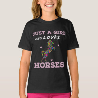 Camiseta Só Uma Garota Que Adora Cavalos