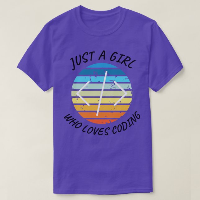 Camiseta Só uma garota que adora codificar a garota branca (Frente do Design)