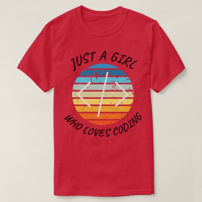 Camiseta Só uma garota que adora codificar a garota branca (Frente do Design)