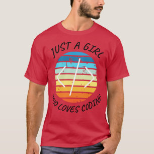 Camiseta Só uma garota que adora codificar a garota branca