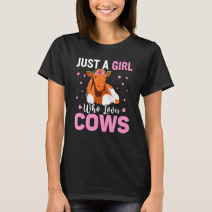 Camiseta Só Uma Garota Que Adora Fazendas De Bovinos Fazend