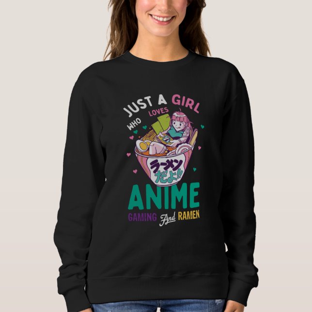Camiseta Só uma garota que adora jogos de anime e ramen (Frente)