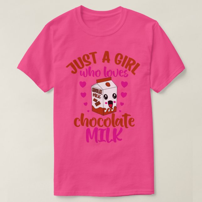 Camiseta Só uma garota que adora leite de chocolate (Frente do Design)