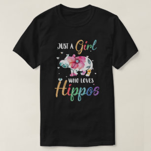 Camiseta Só Uma Garota Que Adora O Povo Hippos Cute Hippo