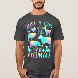 Camiseta Só uma garota que ama animais de fazenda - porcos-