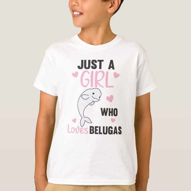 Camiseta Só uma garota que ama Baleia Doce Beluga (Frente)