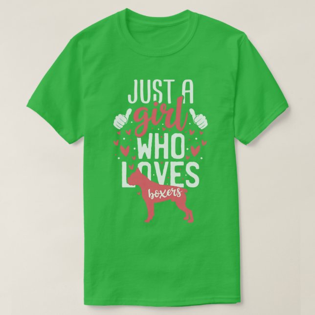 Camiseta Só uma garota que ama boxers (Frente do Design)