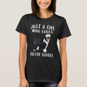 Camiseta Só uma garota que ama cachorro Terrier Tibetano