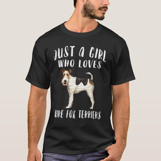 Camiseta Só Uma Garota Que Ama Cães Fox Terrier de Pelo Dur (Frente)