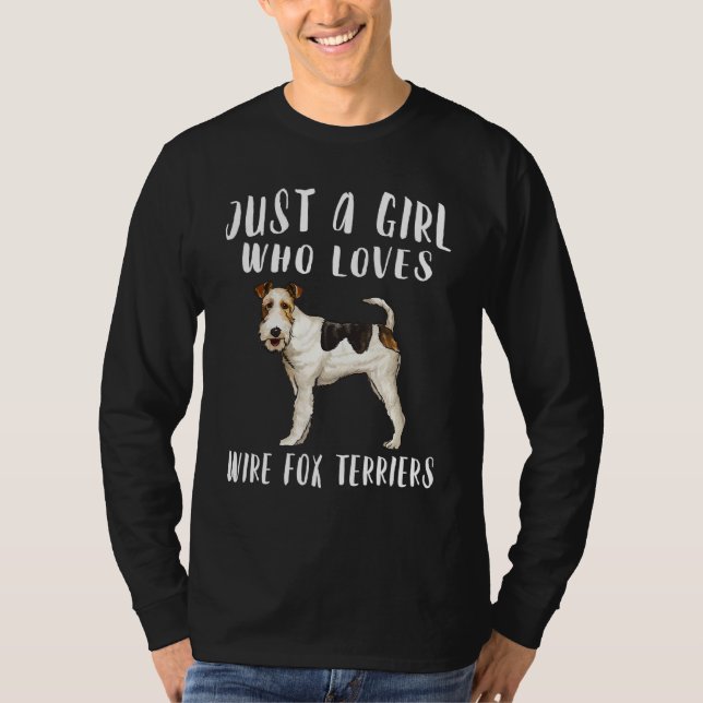 Camiseta Só Uma Garota Que Ama Cães Fox Terrier de Pelo Dur (Frente)