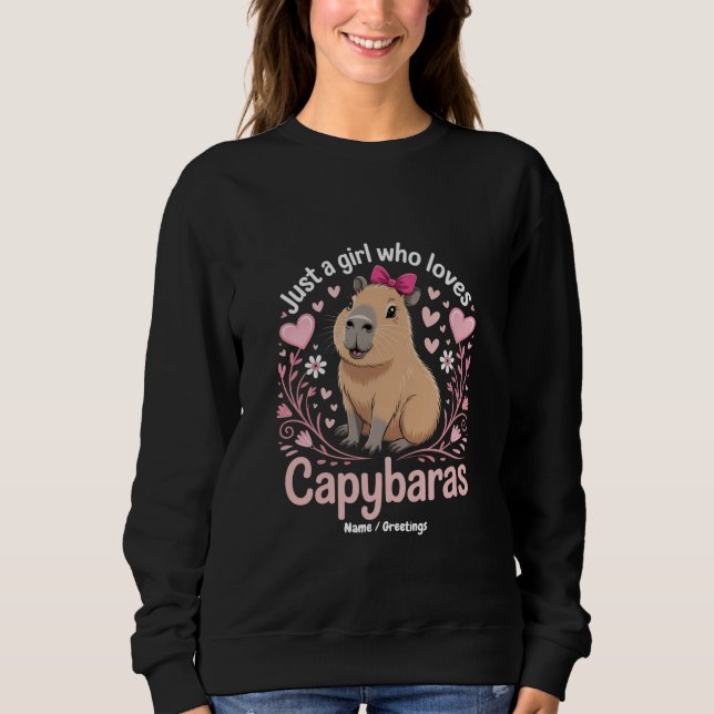 Camiseta Só uma garota que ama Capybaras Engraçado Presente (Frente)