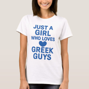 Camiseta Só uma garota que ama Caras gregas - Romântica div