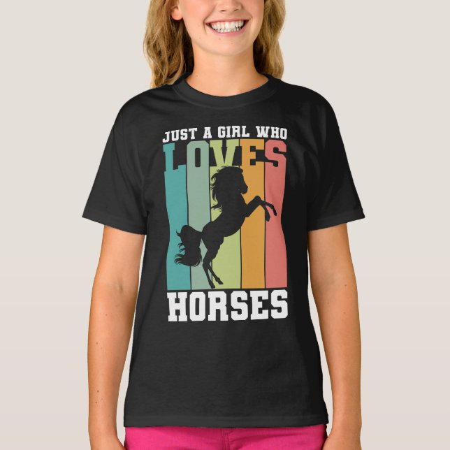 Camiseta Só uma garota que ama Cavalos | Garota-cavalo (Frente)