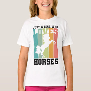 Camiseta Só uma garota que ama Cavalos Rapariga de Caval