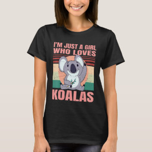 Camiseta Só uma garota que ama coalas - Cute Retro Garota