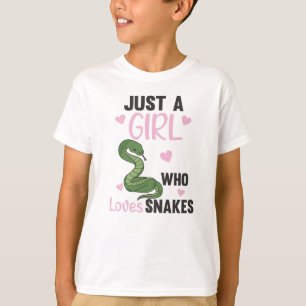 Camiseta Só uma garota que ama cobra bonitinho para as men