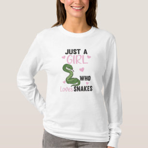 Camiseta Só uma garota que ama cobra bonitinho para as meni