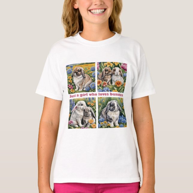 Camiseta Só uma garota que ama coelhinhos (Frente)
