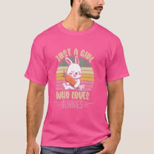 Camiseta Só uma garota que ama coelhinhos lindos coelhinhos