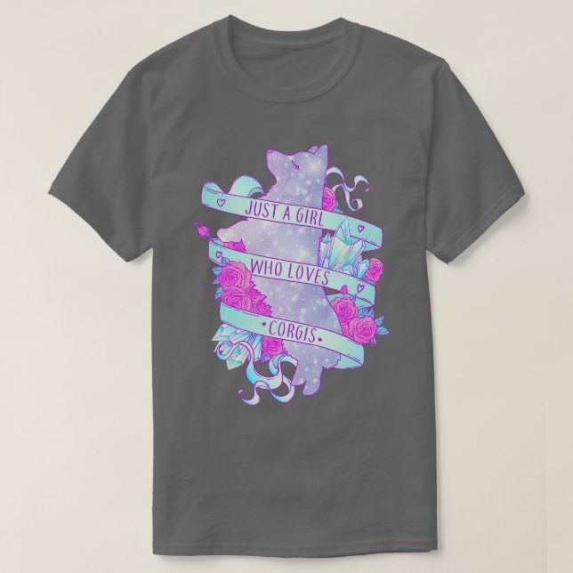 Camiseta Só uma garota que ama Corgis (Frente do Design)