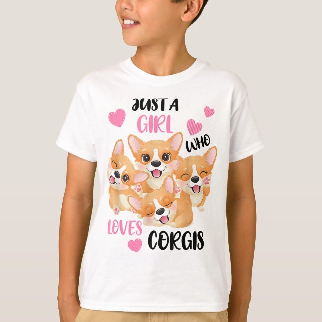 Camiseta Só uma garota que ama Corgis (Frente)