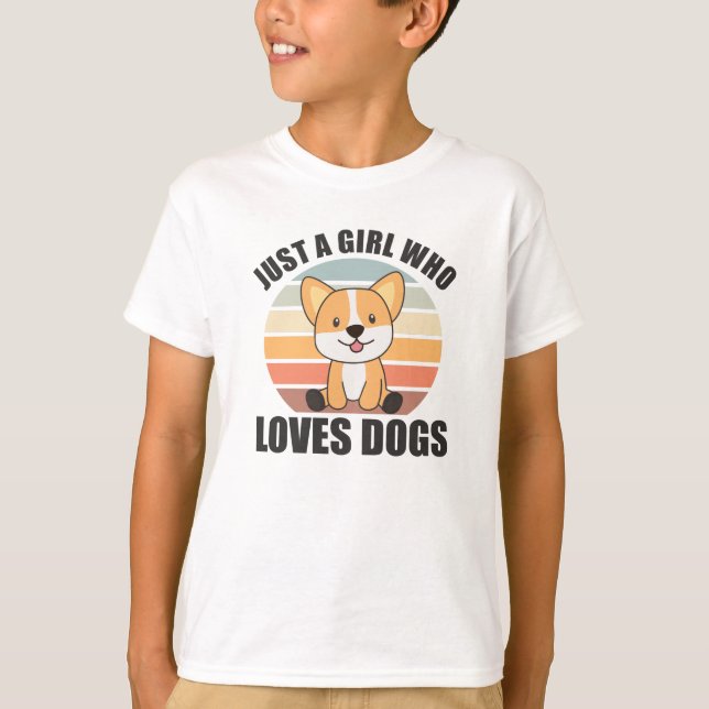 Camiseta Só uma garota que ama Corgis Kawaii Dog Corgi (Frente)