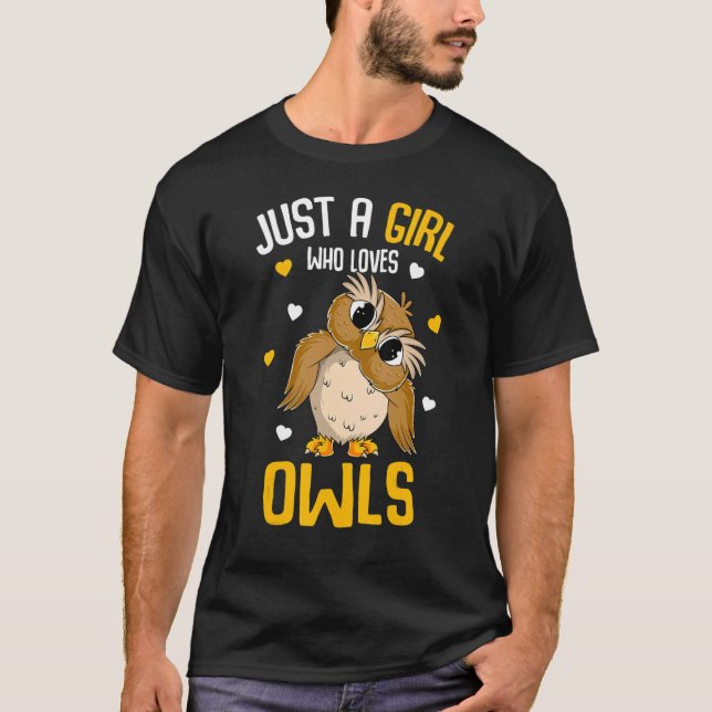 Camiseta Só uma garota que ama coruja (Frente)