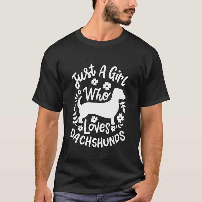 Camiseta Só uma garota que ama Dachshances (Frente)