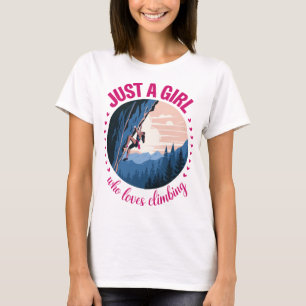 Camiseta Só uma garota que ama Design de escalada