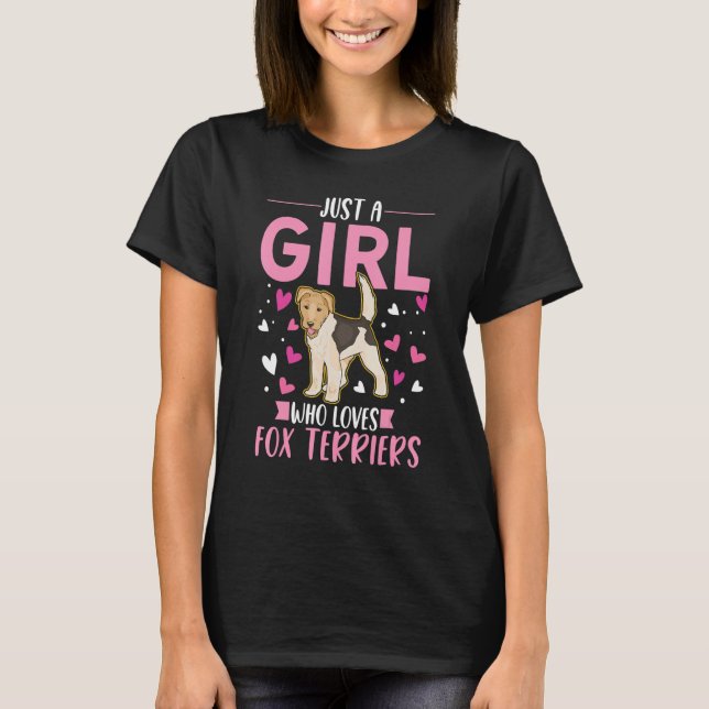 Camiseta Só uma garota que ama Fox Terriers (Frente)