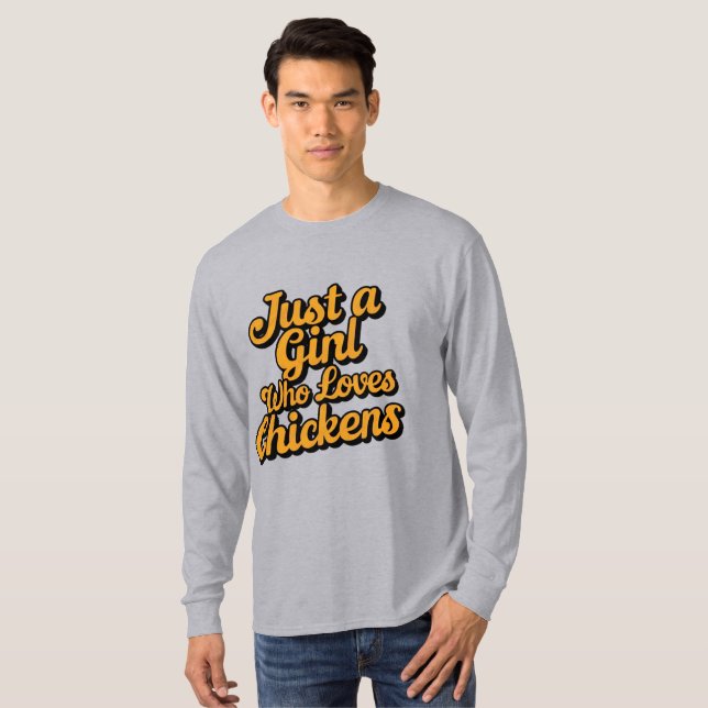 Camiseta Só uma garota que ama frango (Frente Completa)