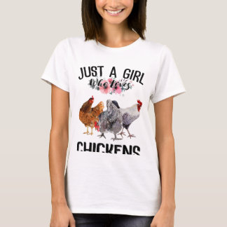 Camiseta Só uma garota que ama galinhas - Amantes de frango