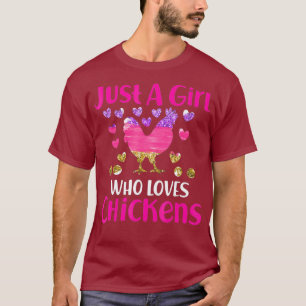 Camiseta Só uma garota que ama galinhas, galinha
