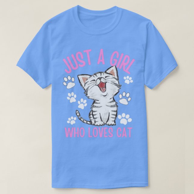 Camiseta Só uma garota que ama gato (Frente do Design)