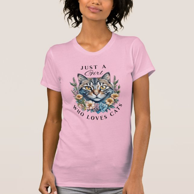Camiseta Só uma garota que ama gatos (Frente)
