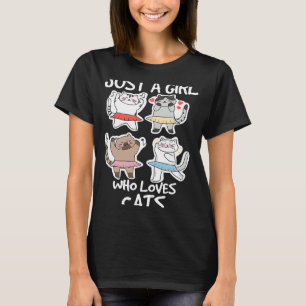 Camiseta Só uma garota que ama gatos dançando gatinhos