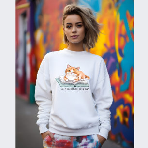 Camiseta Só uma garota que ama gatos e livros, gengibre lar