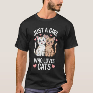 Camiseta Só Uma Garota Que Ama Gatos Mãe de Gatinho Amante