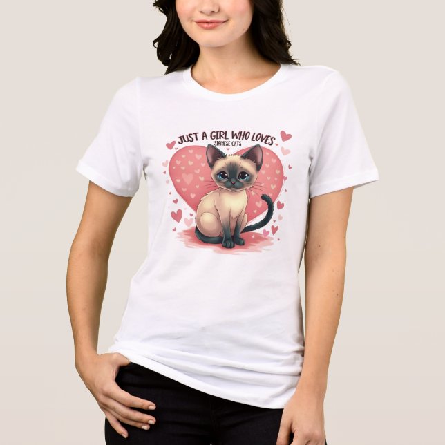 Camiseta Só uma garota que ama gatos siameses (Frente)