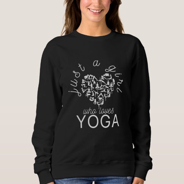 Camiseta Só uma garota que ama ioga com coração (Frente)