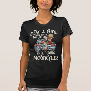 Camiseta Só Uma Garota Que Ama Motocicletas Engraçada Art