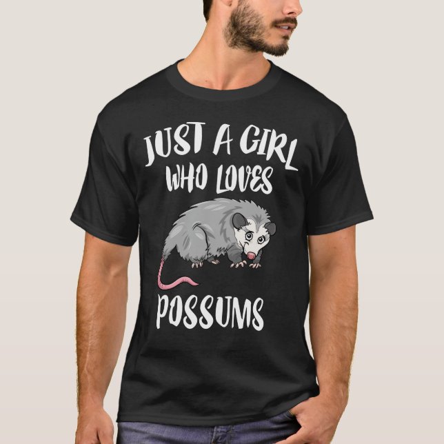 Camiseta Só Uma Garota Que Ama O Animal Possum (Frente)