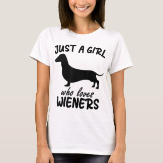 Camiseta Só uma garota que ama o Cachorro do Dachshund da W