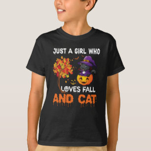 Camiseta Só uma garota que ama o gato e a queda