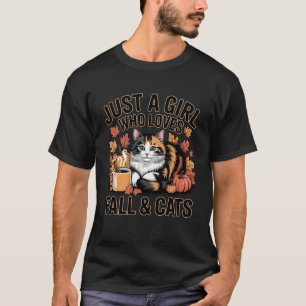 Camiseta Só Uma Garota Que Ama Outono & Gatos