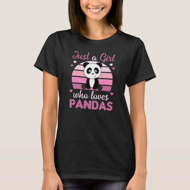 Camiseta Só uma garota que ama Pandas - Panda doce (Frente)