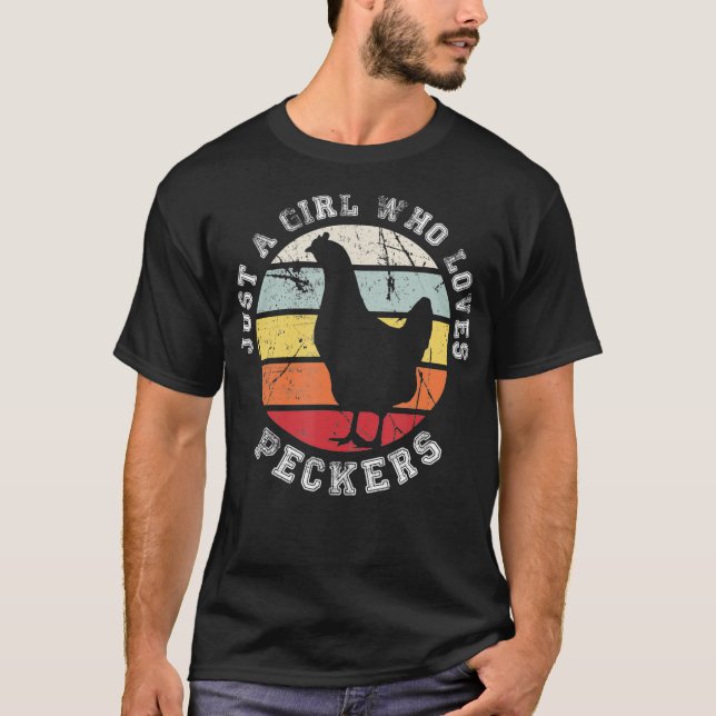 Camiseta Só uma garota que ama Peckers Chicken (Frente)