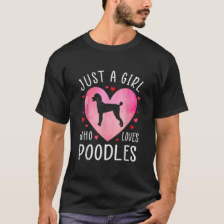 Camiseta Só uma garota que ama Poodles Cachorros Mama Pet L