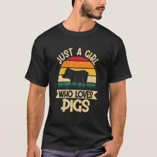 Camiseta Só uma garota que ama porcos colheram celeiro